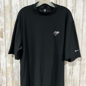 Nike Golf Short Sleeve Black T-Shirt Men's Mock Neck UV Dri-fit XL Read Descrip!